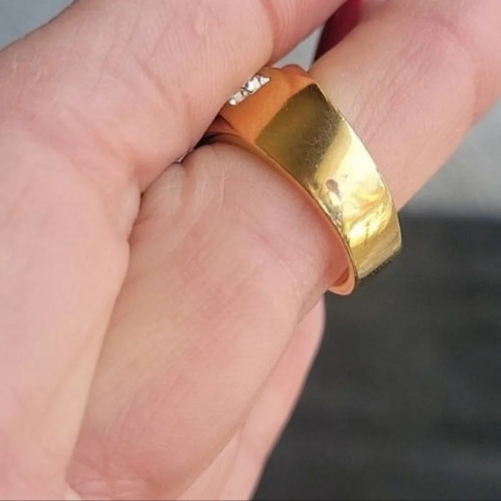 ❤️ 14k GOLD PLATED CZ RING SIZE 8 - Picture 6 of 12